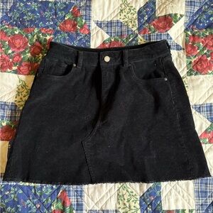 Classic Black Denim Skirt